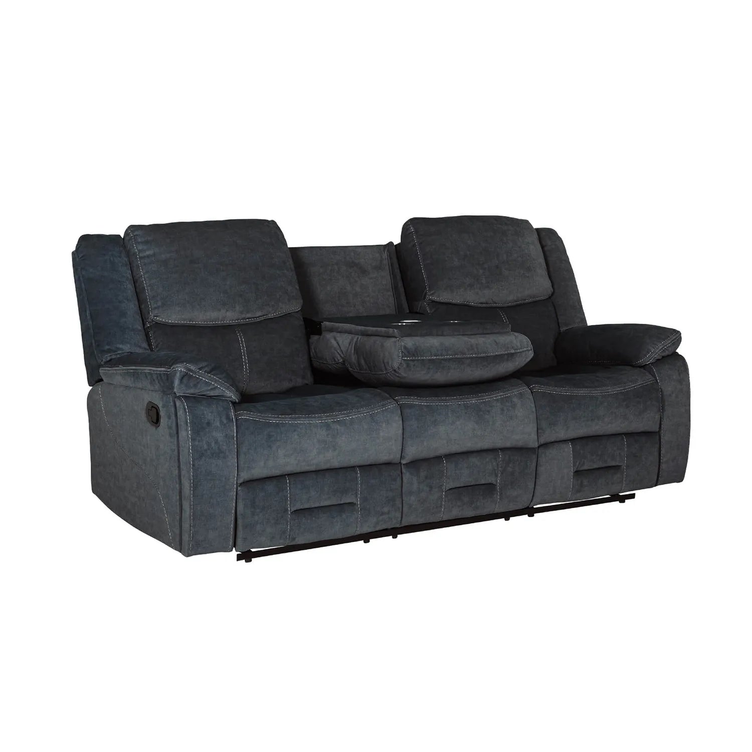 Kent 3 Seater Manual Recliner Sofa in Charcoal