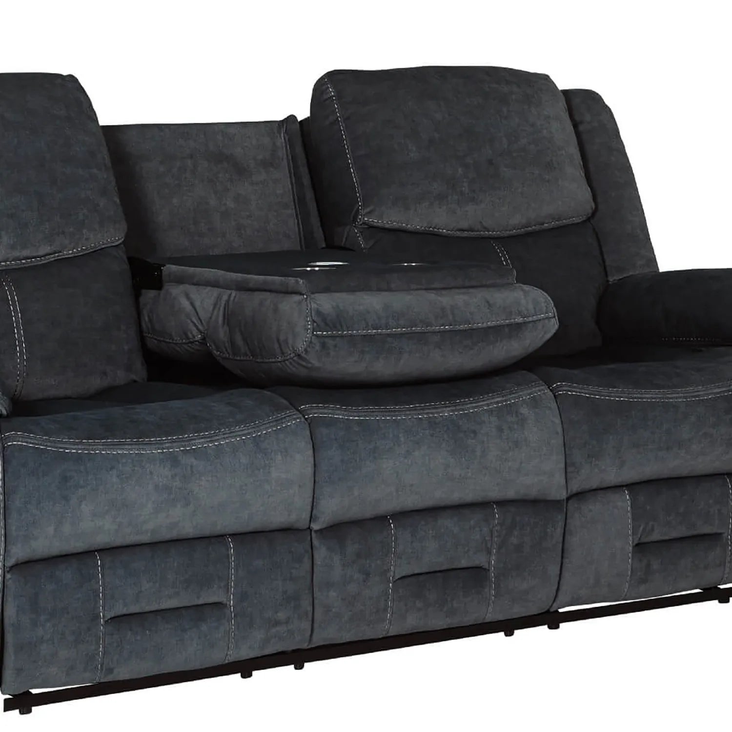 Kent 3 Seater Manual Recliner Sofa in Charcoal