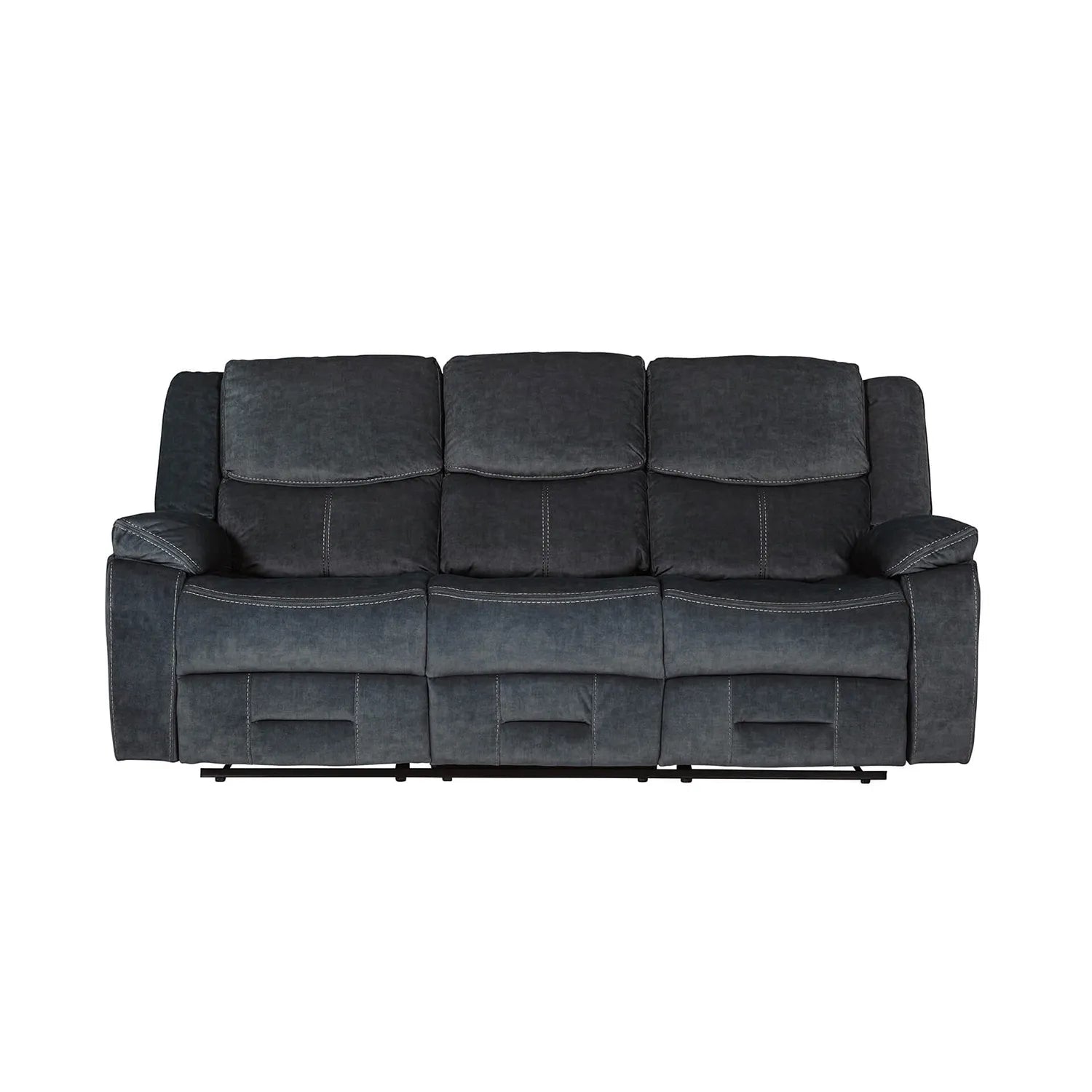 Kent 3 Seater Manual Recliner Sofa in Charcoal