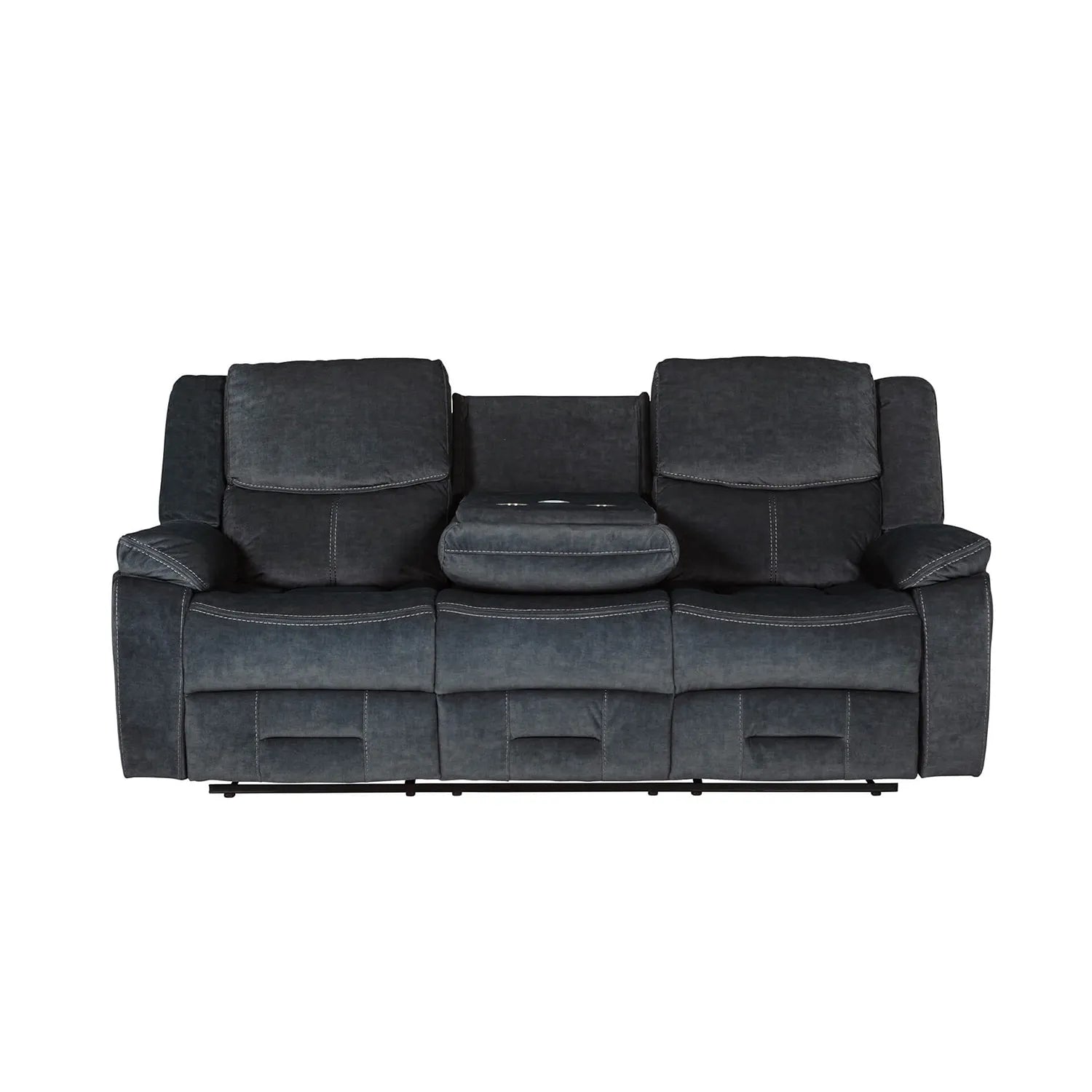 Kent 3 Seater Manual Recliner Sofa in Charcoal