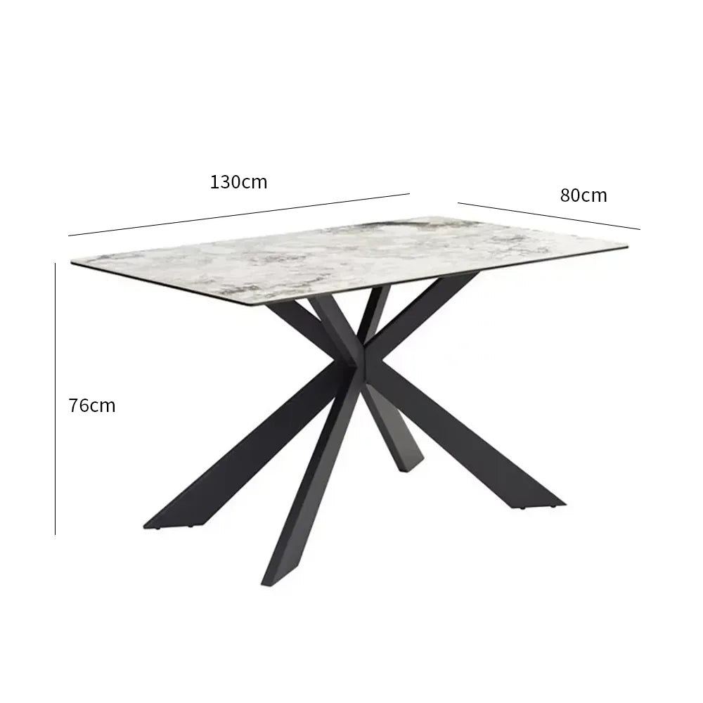 Kos Dining Table with 4 Grey Boucle Dining Chairs Dining Set