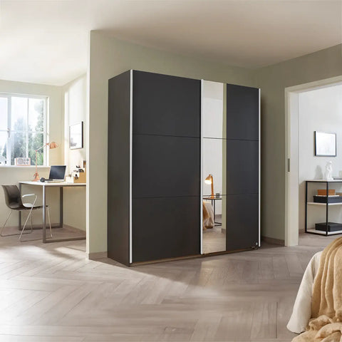 Kronach Metallic Grey Sliding Door Wardrobe