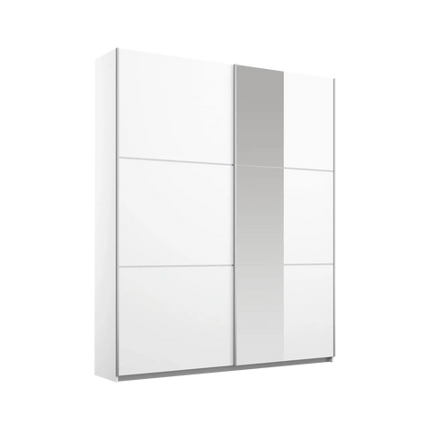 Rauch Kronach Small White Sliding Door Wardrobe, Dimensions: Width 131cm Height 197cm Depth 59 cm, Free Delivery and Assembly By Pendle Village Furniture - 006