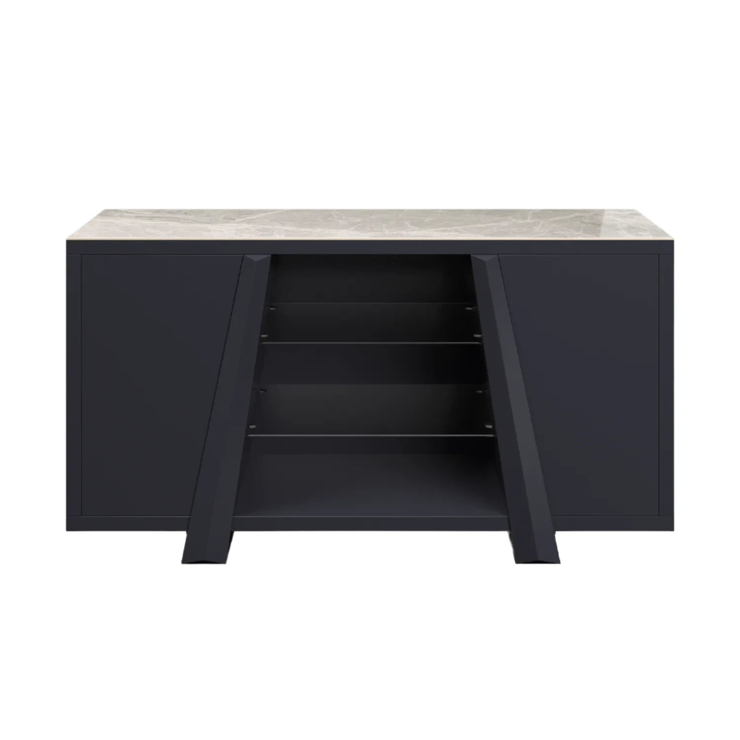 Vortex 2 Door Large Sideboard with Gloss Light Grey Ceramic Top