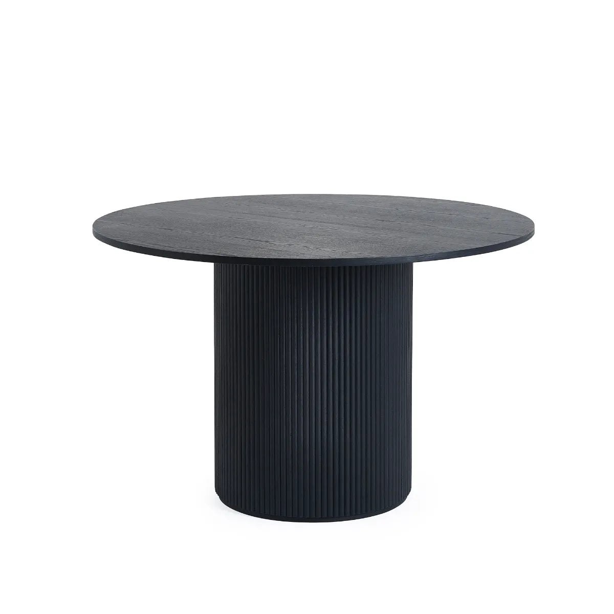 London Black Fluted Round Dining Table