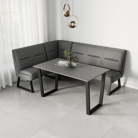 Small 4 Seater Grey Ceramic Dining Table