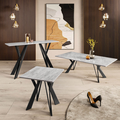 Murano Grey Ceramic Side Table - Lifestyle Image