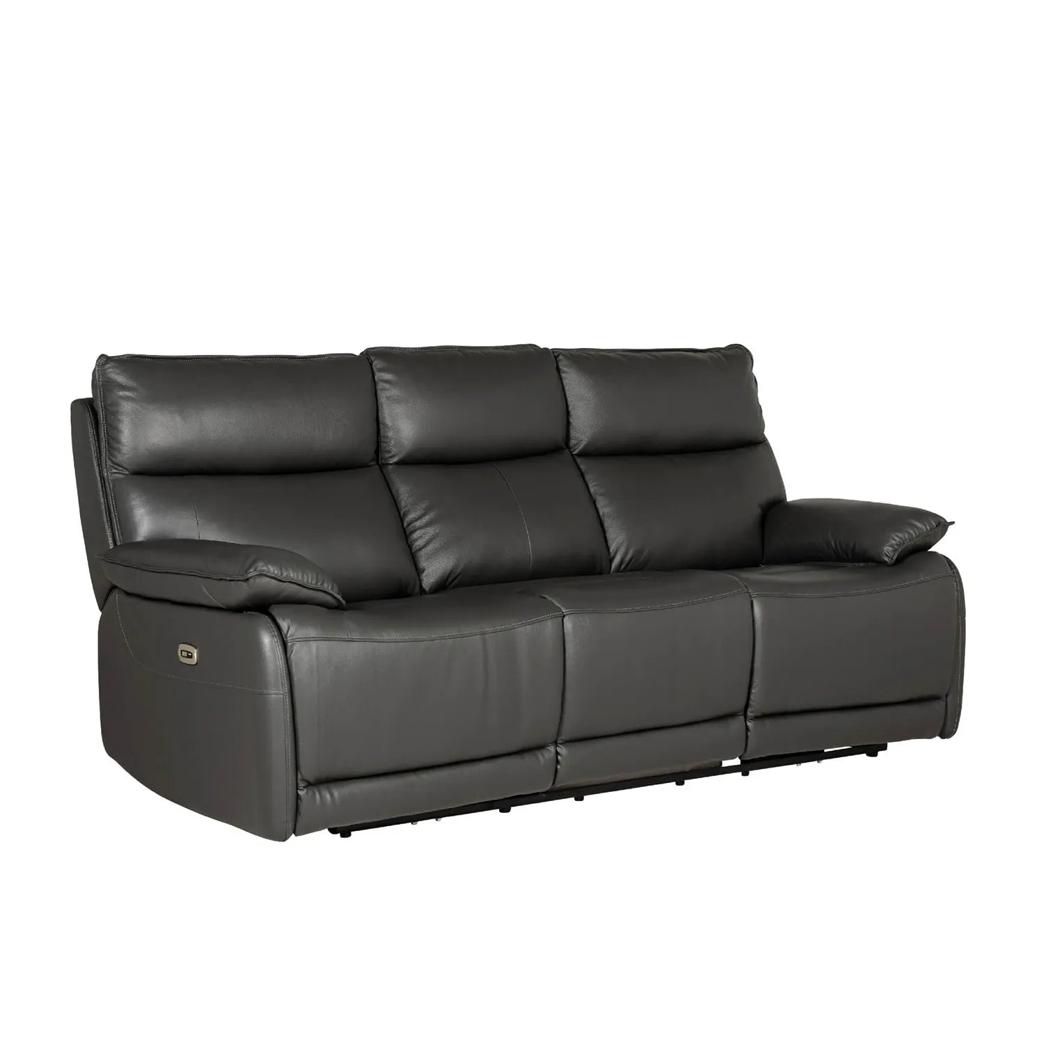 Dallas Latte Leather 3 Seater Electric Recliner Sofa