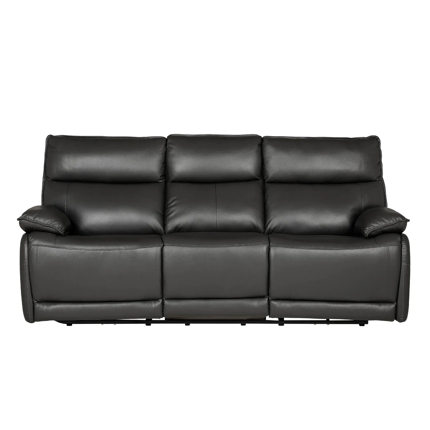 Dallas Dark Grey Leather 3 Seater Electric Recliner Sofa