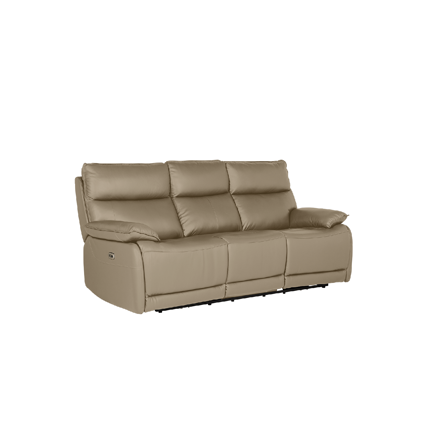 Dallas Dark Grey Leather 3 Seater Electric Recliner Sofa