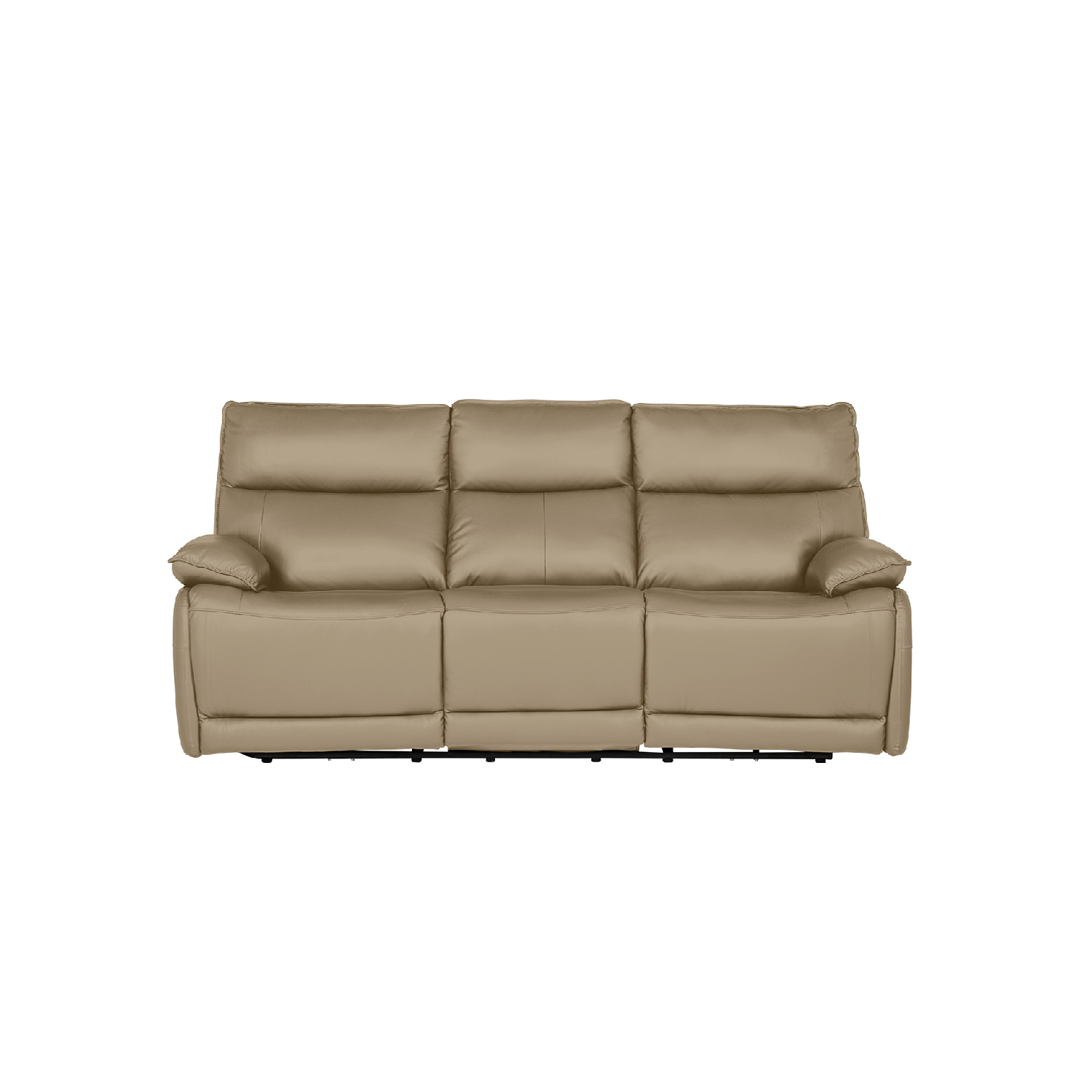 Dallas Latte Leather 3 Seater Electric Recliner Sofa