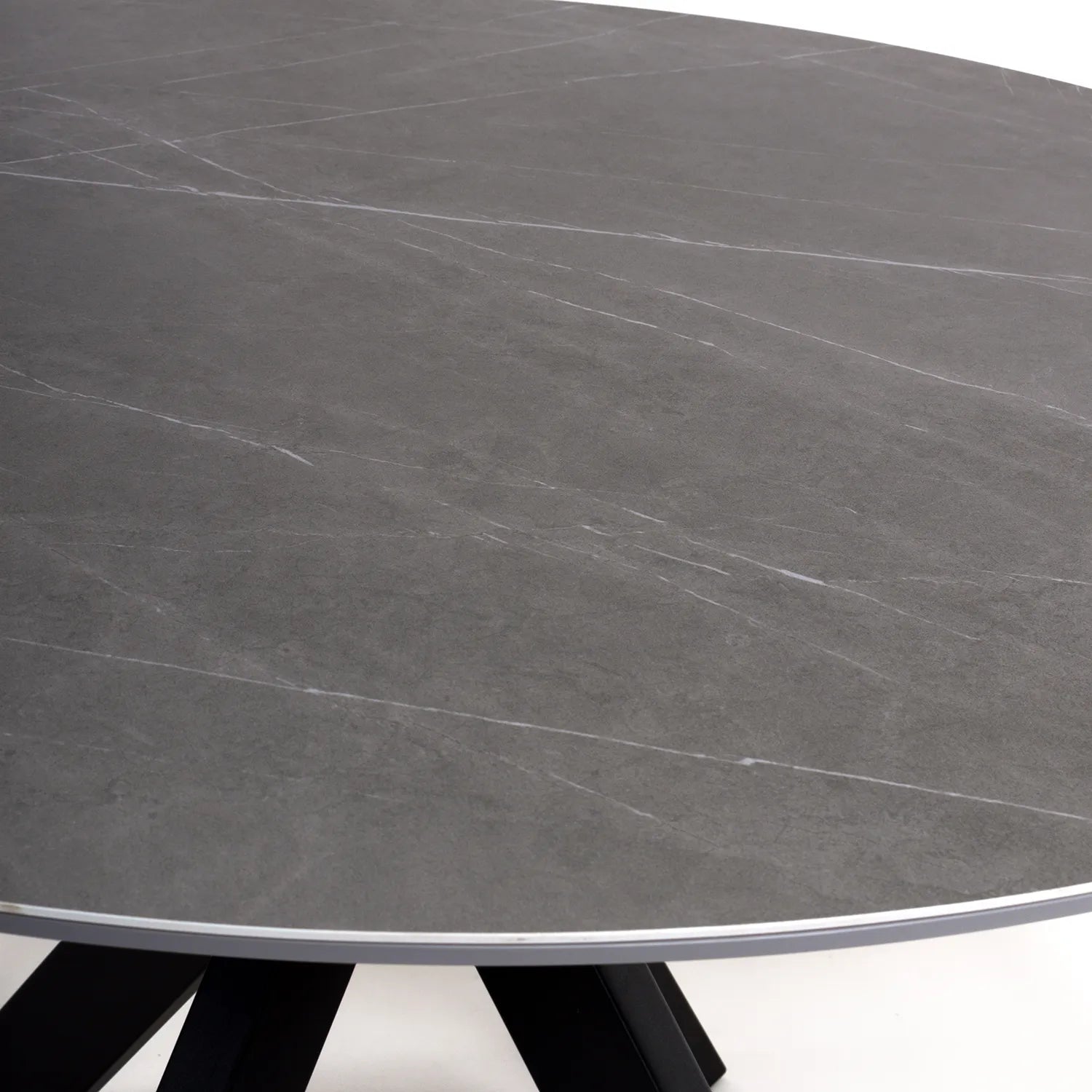 Logan 1200mm Grey Sintered Stone Round Dining Table