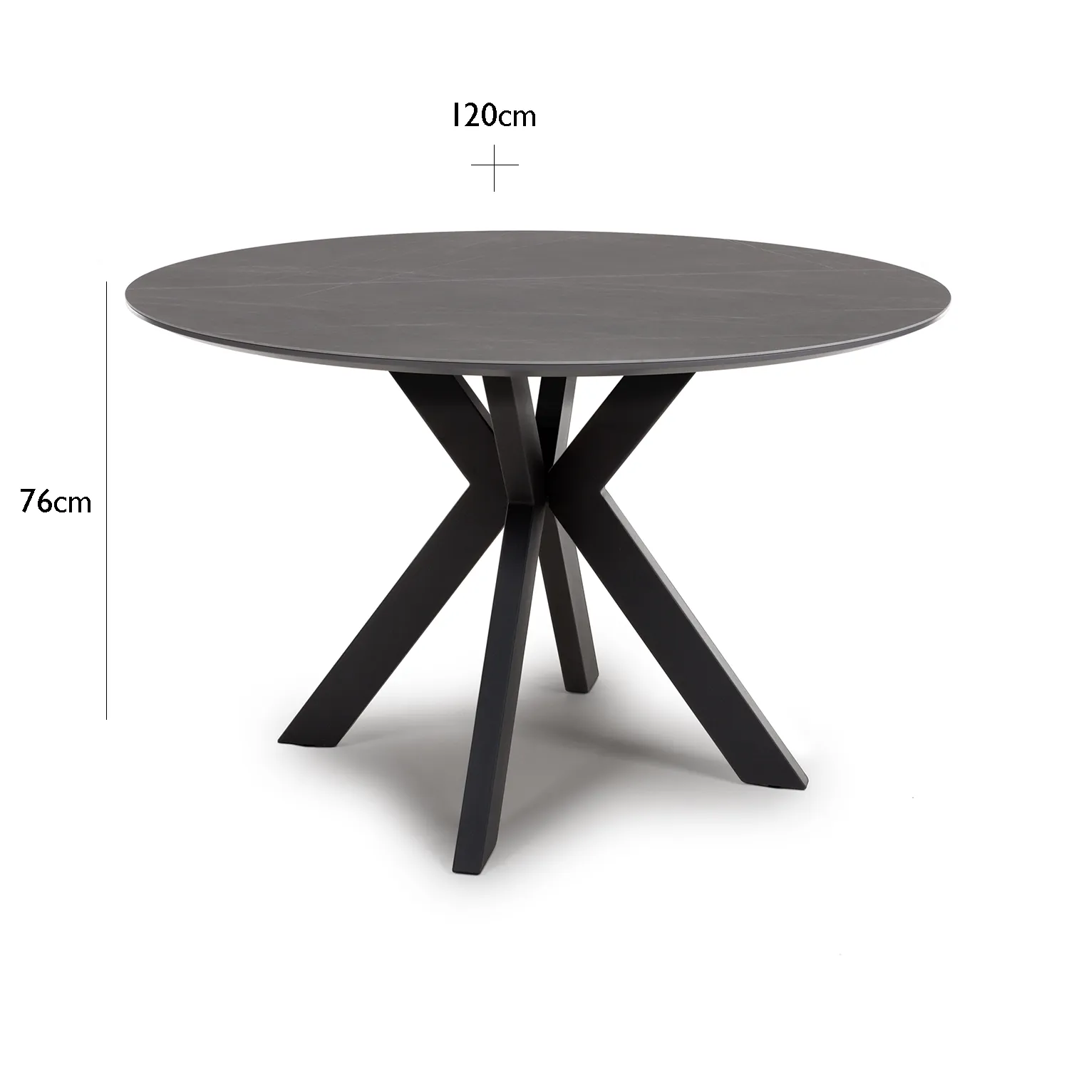 Logan 1200mm Grey Sintered Stone Round Dining Table