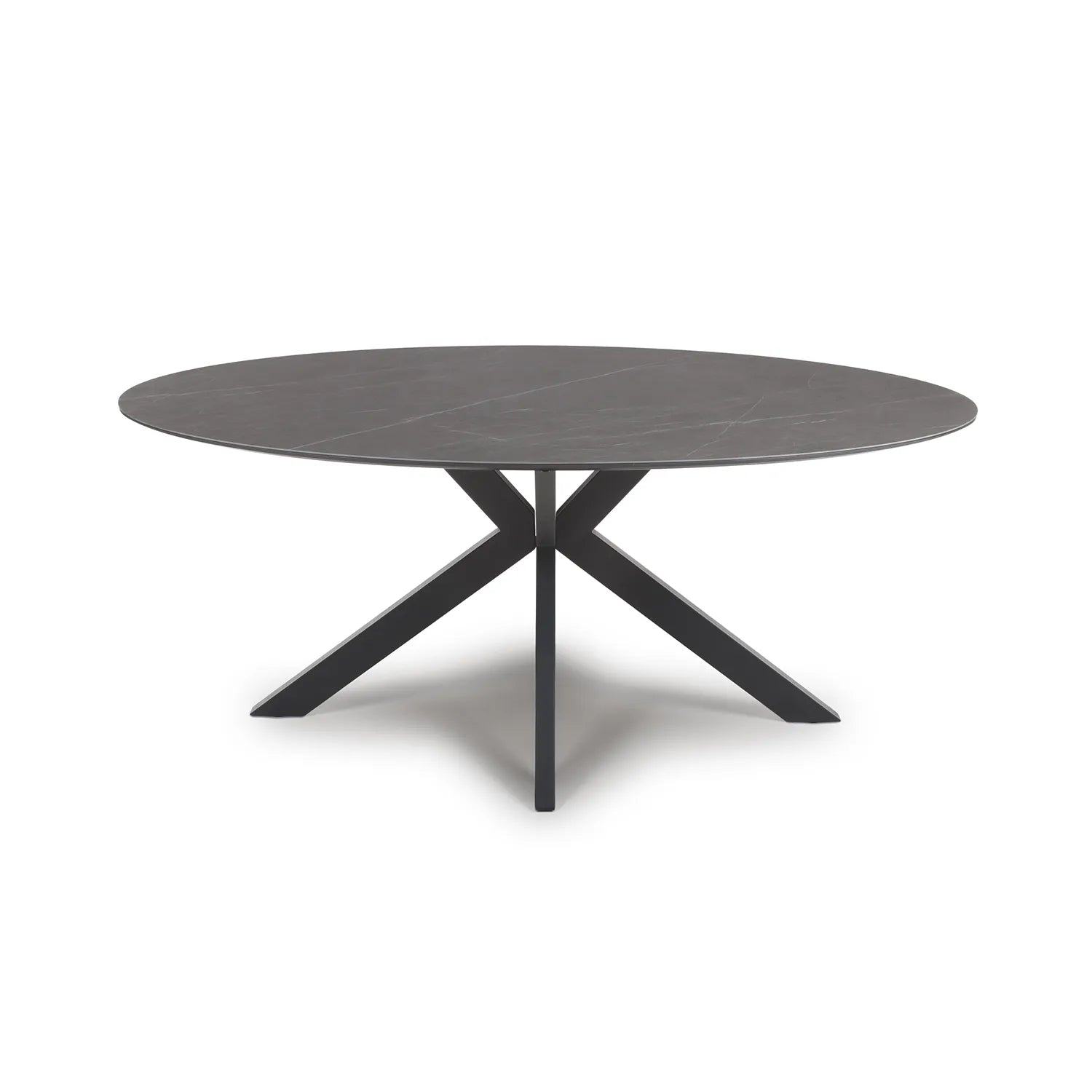 Logan 1800mm Grey Sintered Stone Oval Dining Table