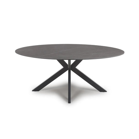 Logan 1800mm Grey Sintered Stone Oval Dining Table