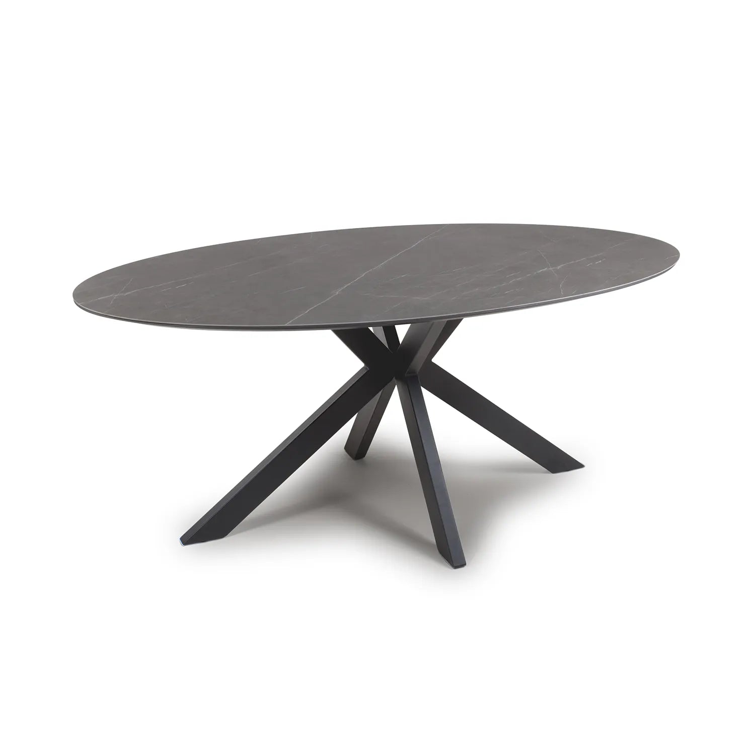 Logan 1800mm Grey Sintered Stone Oval Dining Table