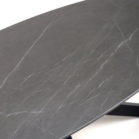 Logan 1800mm Grey Sintered Stone Oval Dining Table