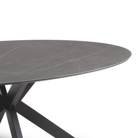 Logan 1800mm Grey Sintered Stone Oval Dining Table