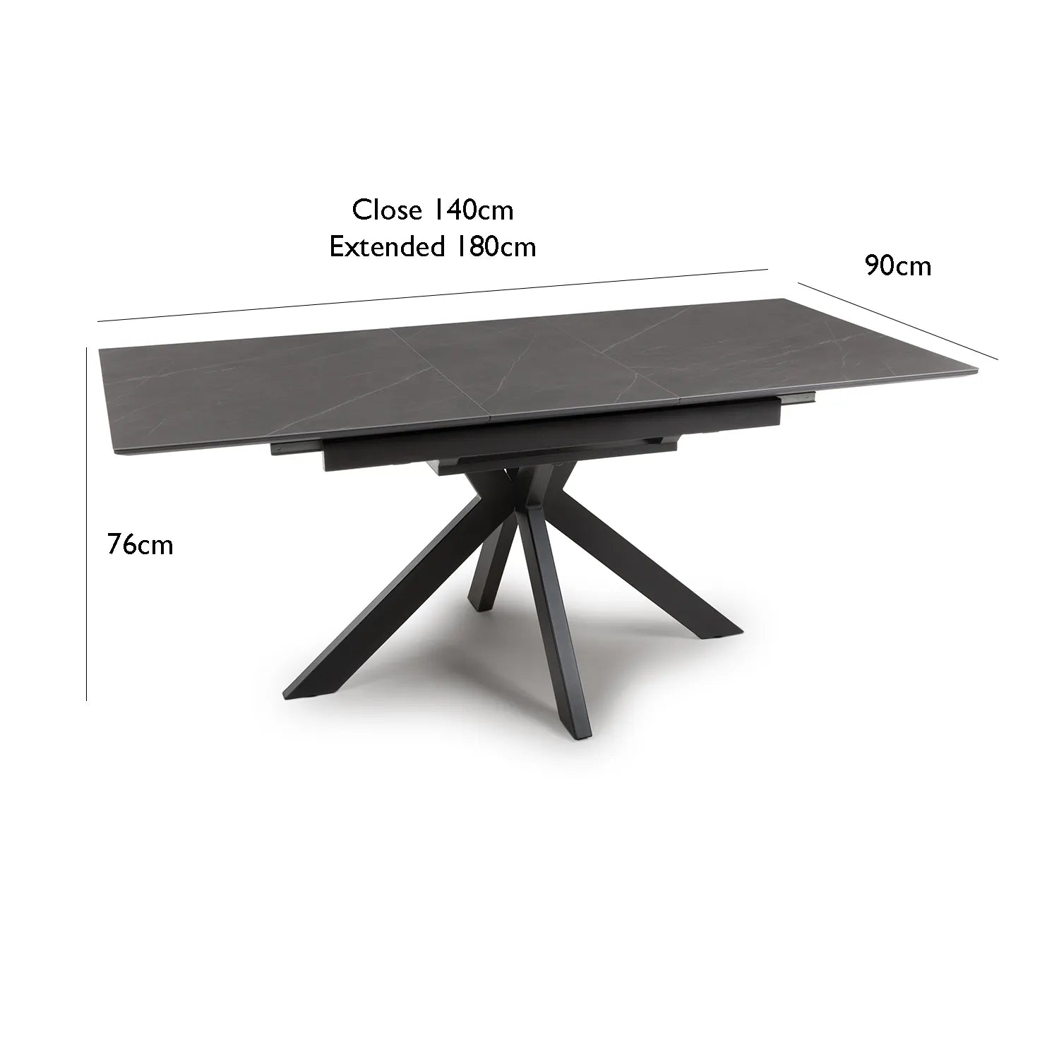 Logan Grey Sintered Stone 1400-1800mm Extending Table