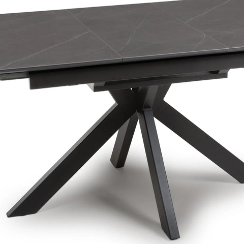 Logan Grey Sintered Stone 1400-1800mm Extending Table with Middle Extension - Spider Leg Base