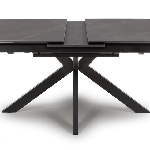 Logan Grey Sintered Stone 1600-2000mm Extending Table - Drop Down Extension