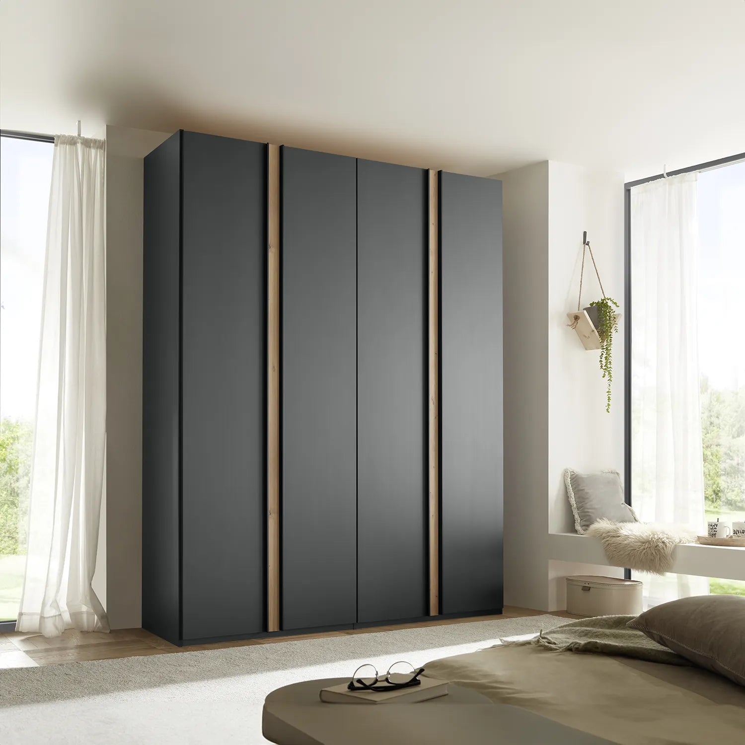 Wiemann Laguna 200cm Graphite 4 Door Wardrobe