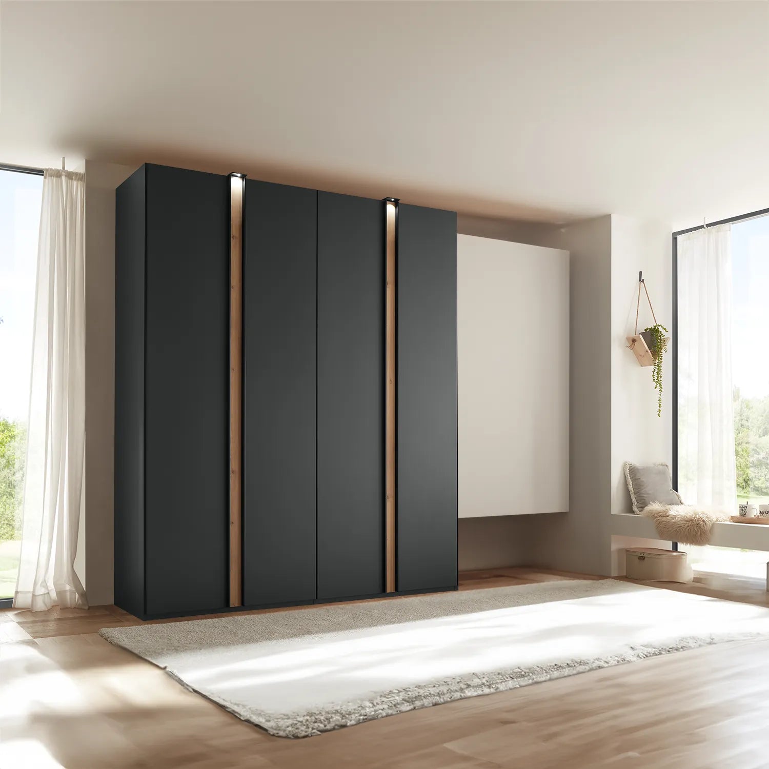 Wiemann Laguna 200cm Graphite 4 Door Wardrobe