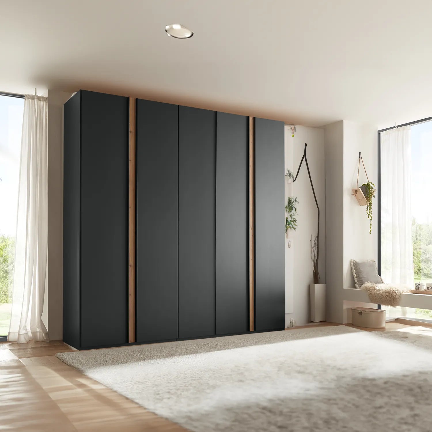 Laguna 250cm Graphite 5 Door Wardrobe without Lights