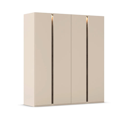 Larisa Champagne & Atlantic Oak Hinged 4 Door Wardrobe