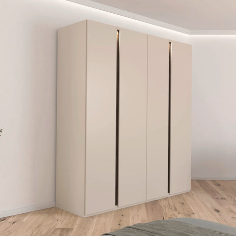 Larisa Champagne & Atlantic Oak Hinged 4 Door Wardrobe