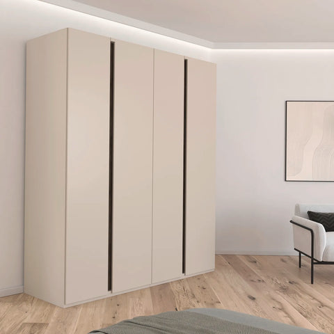 Larisa Champagne & Atlantic Oak Hinged 4 Door Wardrobe