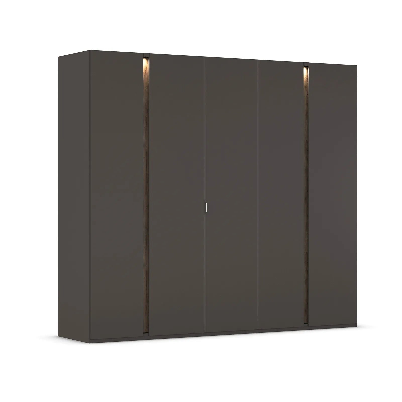 Larisa 251cm Champagne & Atlantic Oak Hinged 5 Door Wardrobe