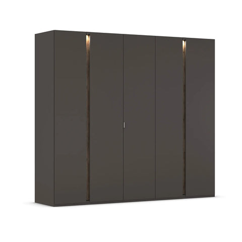 Larisa 251cm Champagne & Atlantic Oak Hinged 5 Door Wardrobe