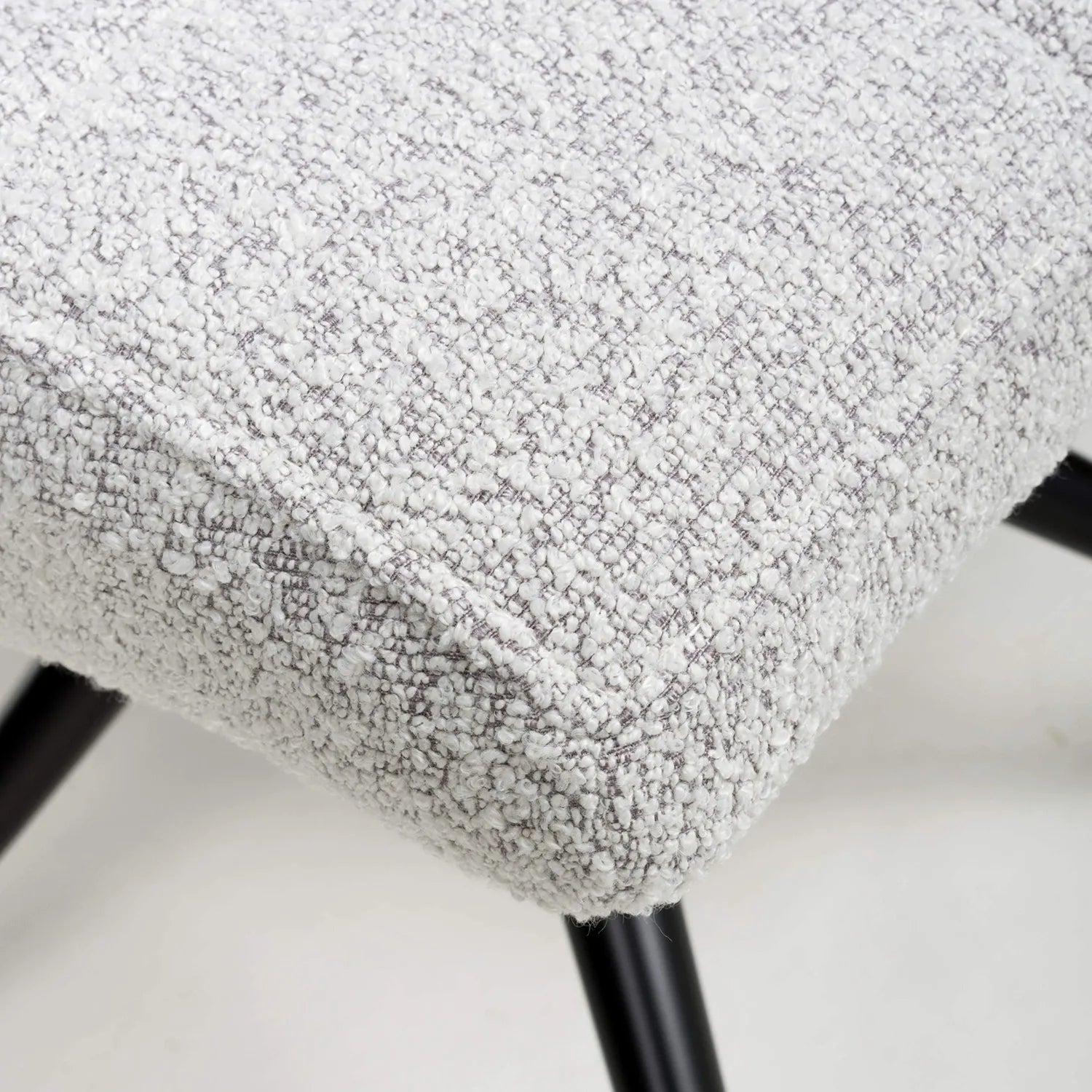 Laura Grey Boucle Fabric Dining Chairs - Fabric