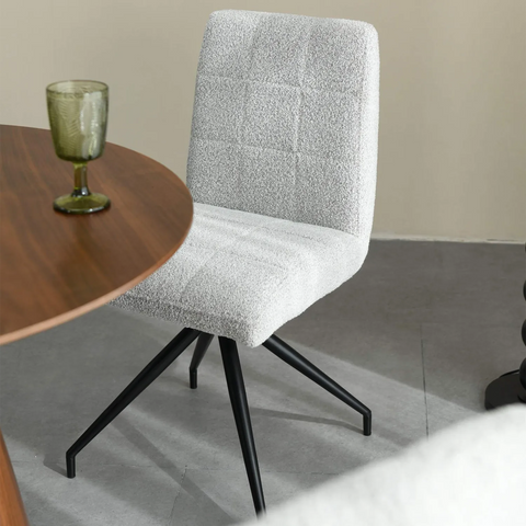  Grey Boucle Set of 4 Dining Chairs 