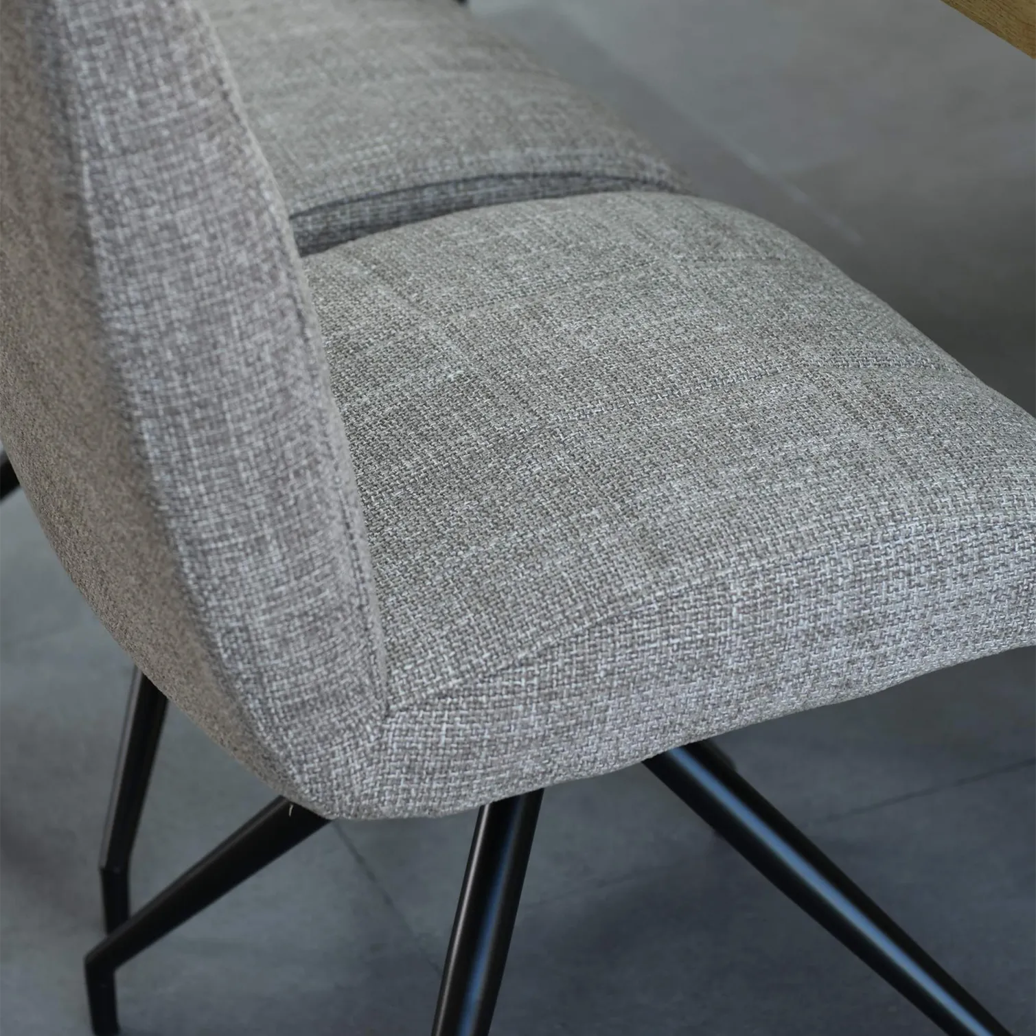 Fabric swivel Dining chair with Black Legs