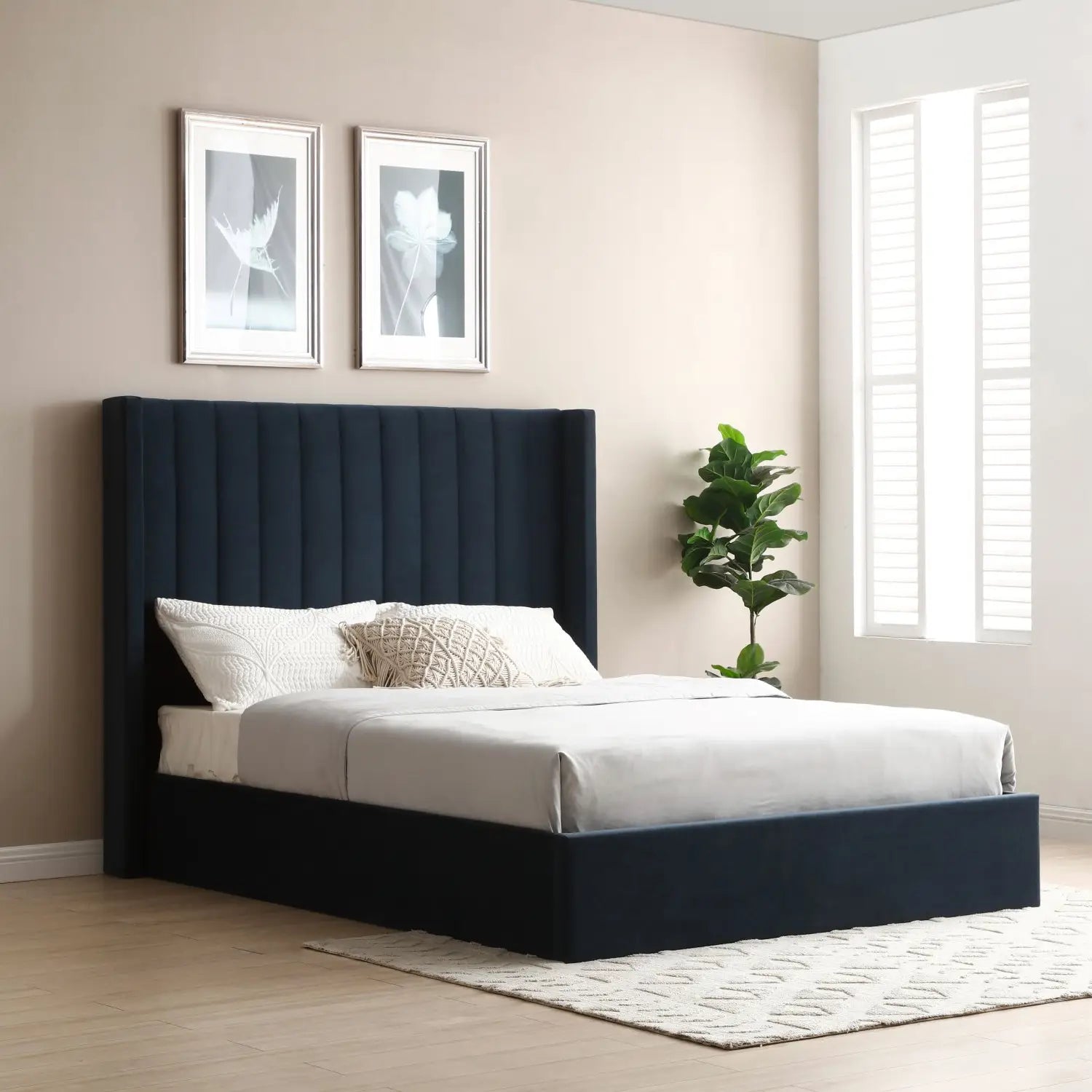 Linear Super King Ottoman Bed