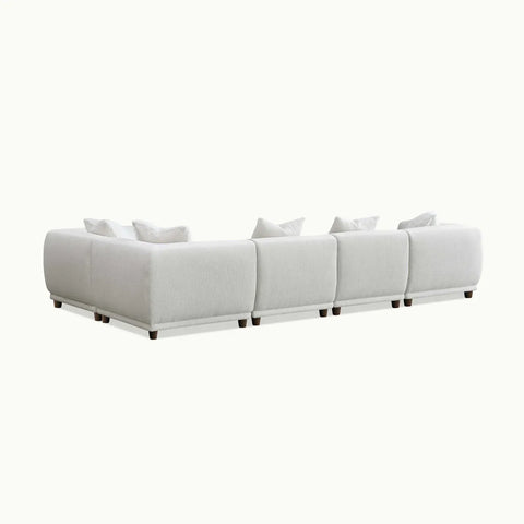 Lottie Modular Corner Group in Polar Boucle Sofa - Back of Sofa Image