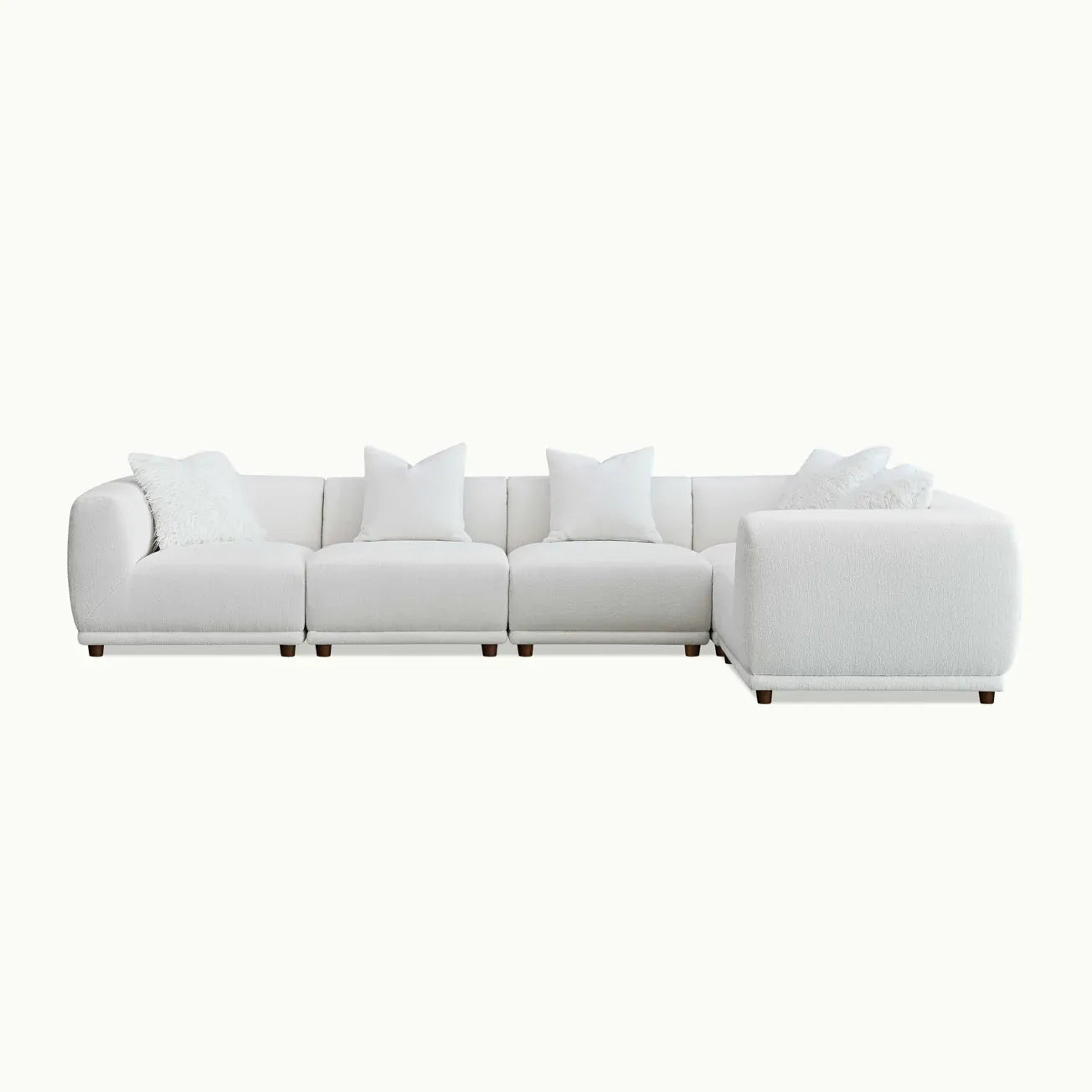 Lottie Modular Corner Group in Polar Boucle Sofa