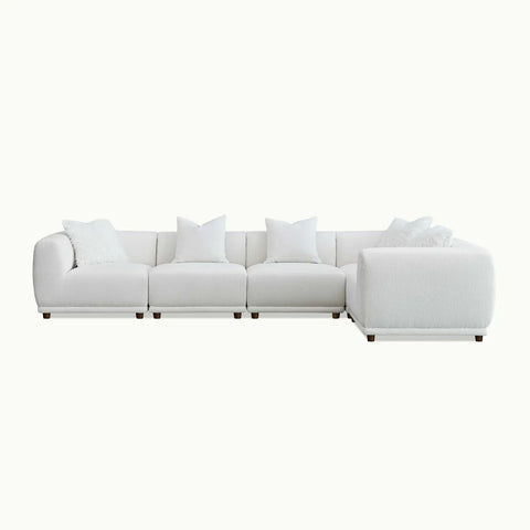 Lottie Modular Corner Group in Polar Boucle Sofa - Front Facing Image