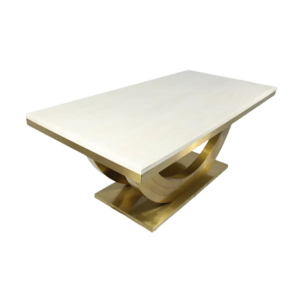 Gold Base Cream Marble Dining Table