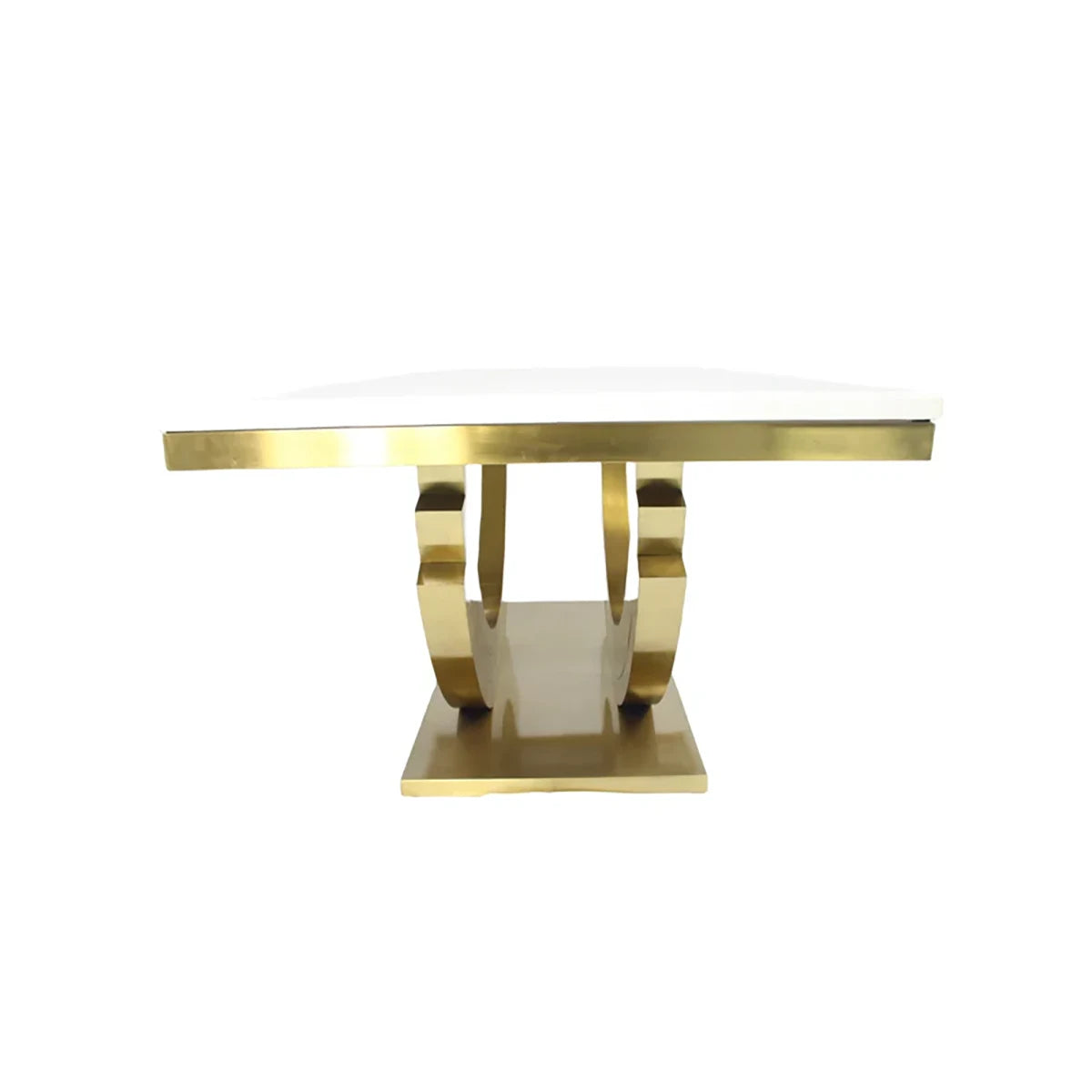 2m Gold Base Marble Top Dining Table