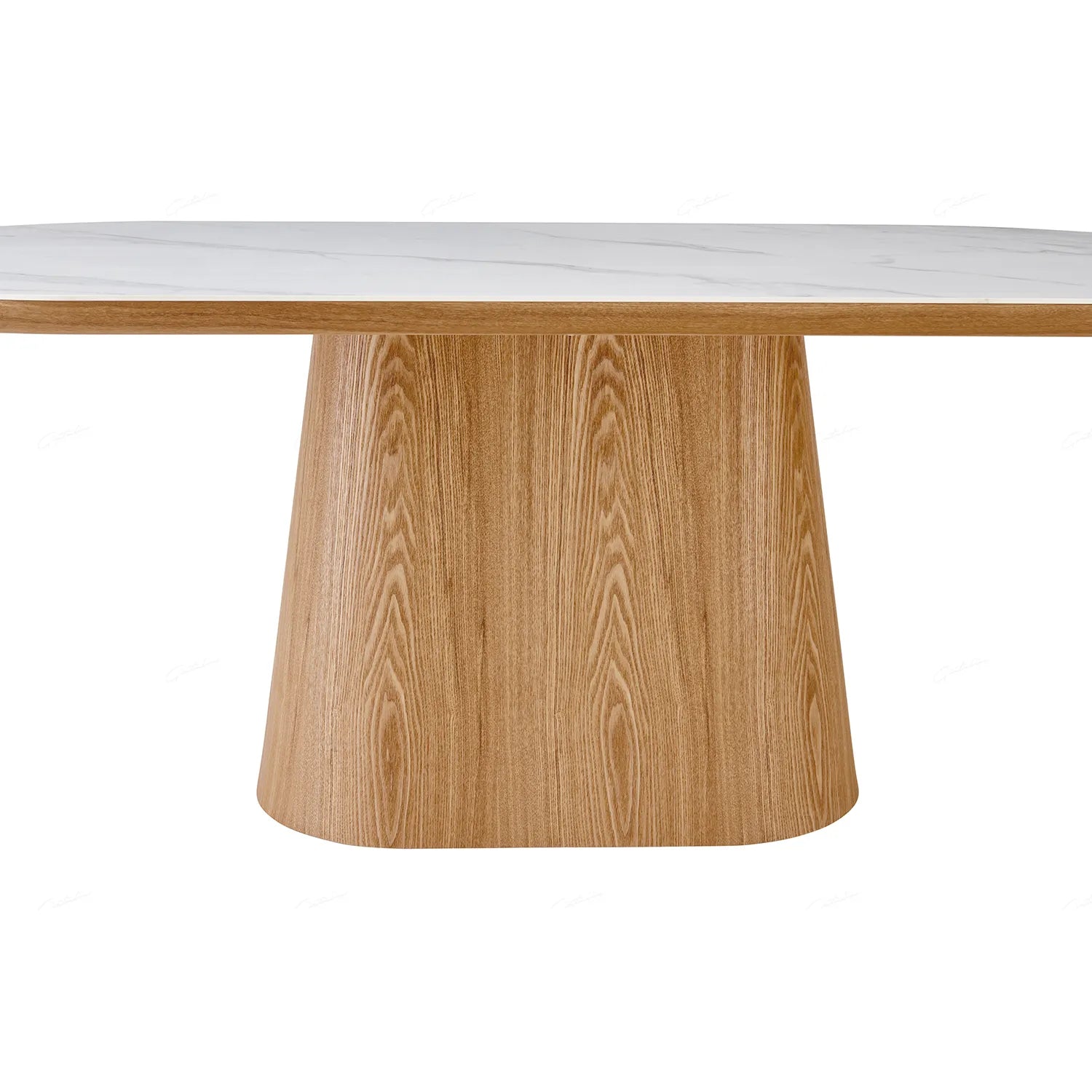 Lucerne Oval Beech Oak & White Sintered Stone Dining Table