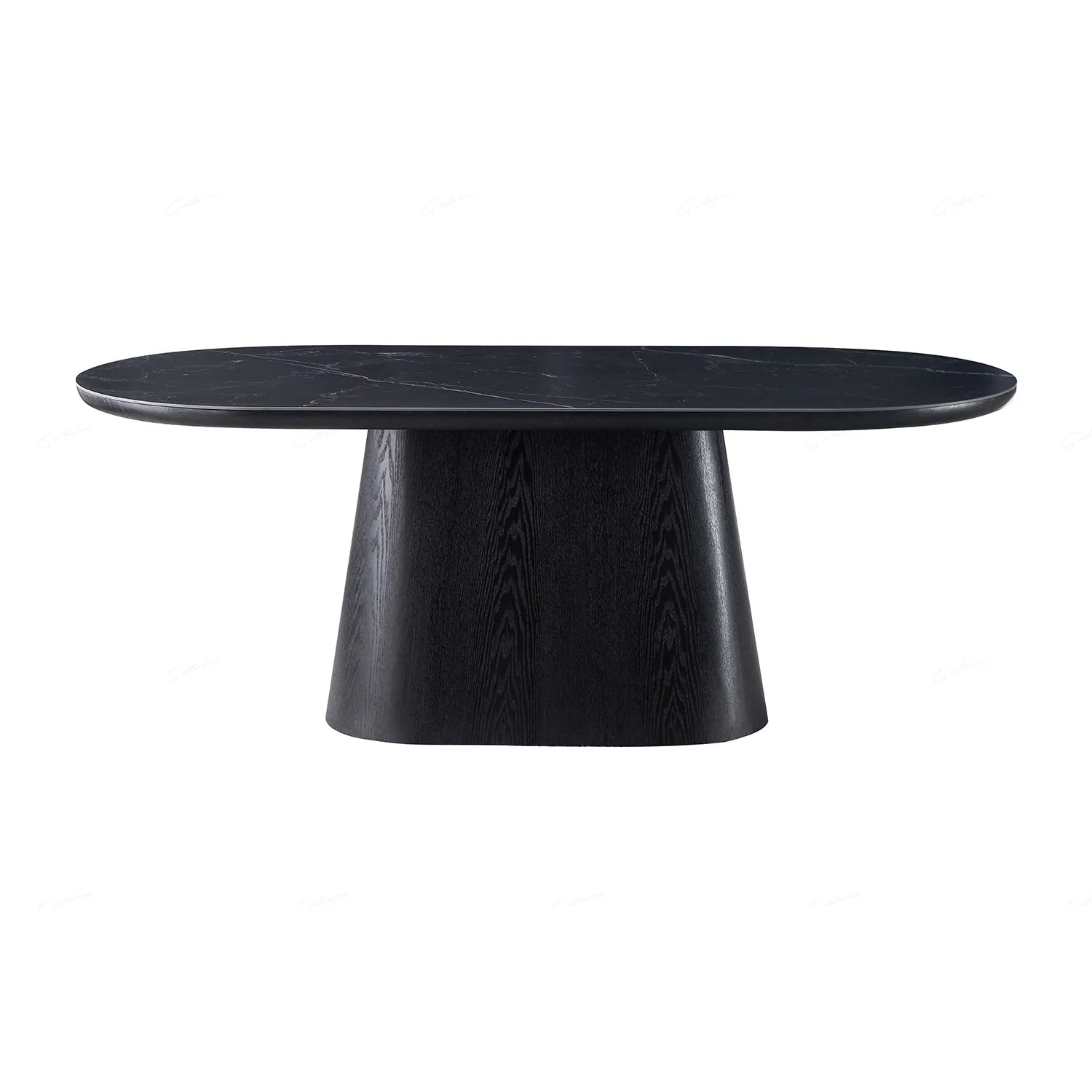 Lucerne Oval Black Oak & Black Sintered Stone 2M Dining Table