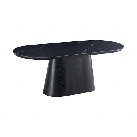 Lucerne Oval Black Oak & Black Sintered Stone 2M Dining Table