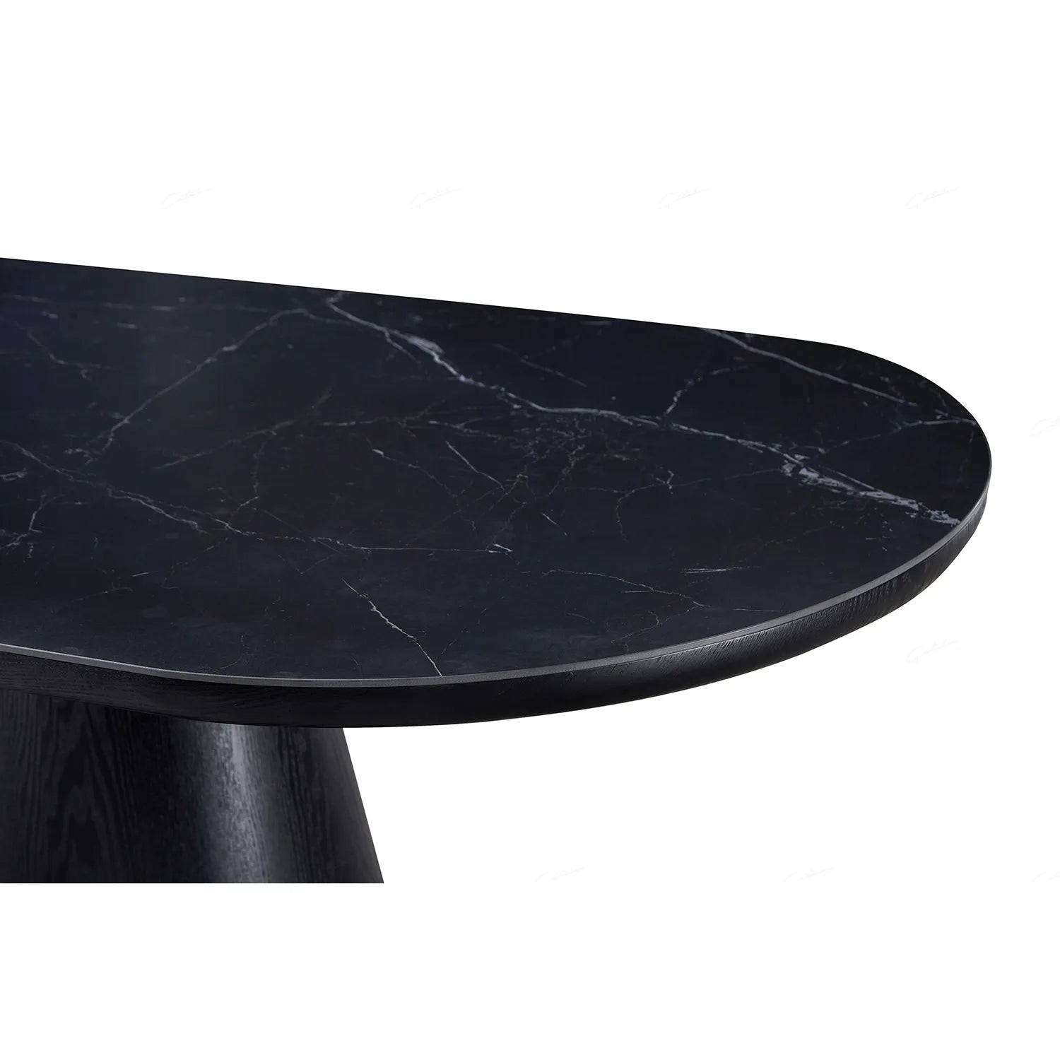 Lucerne Oval Black Oak & Black Sintered Stone 2M Dining Table