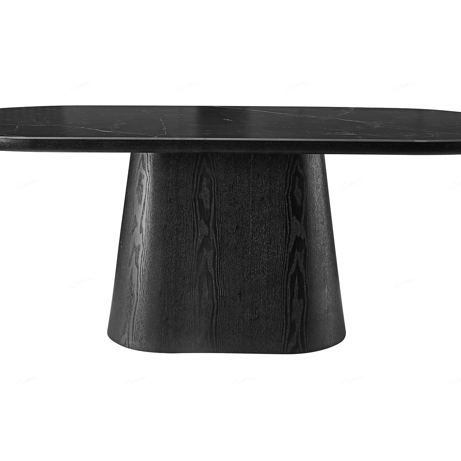 Lucerne Oval Black Oak & Black Sintered Stone 2M Dining Table