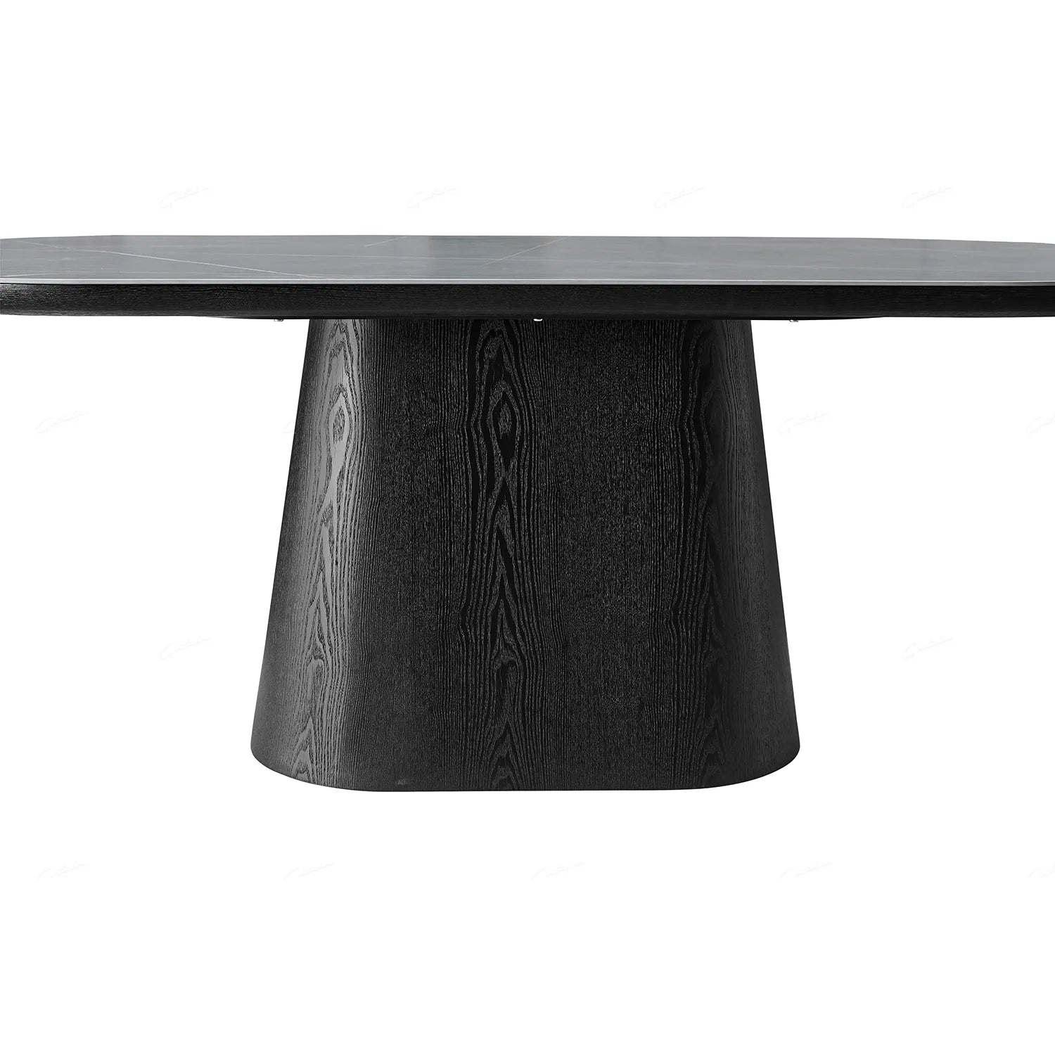 Lucerne 2M Oval Black Oak & Grey Sintered Stone Dining Table