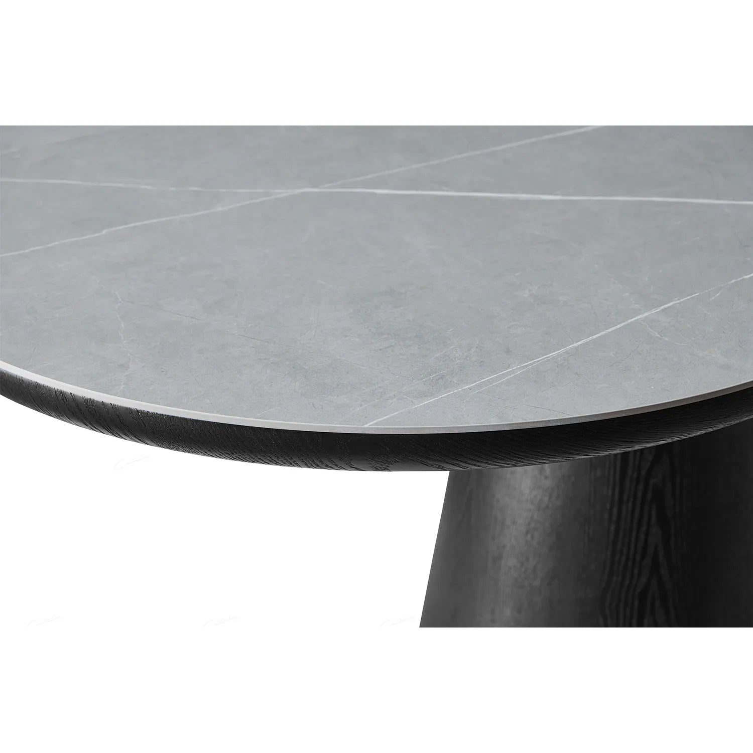 Lucerne 2M Oval Black Oak & Grey Sintered Stone Dining Table