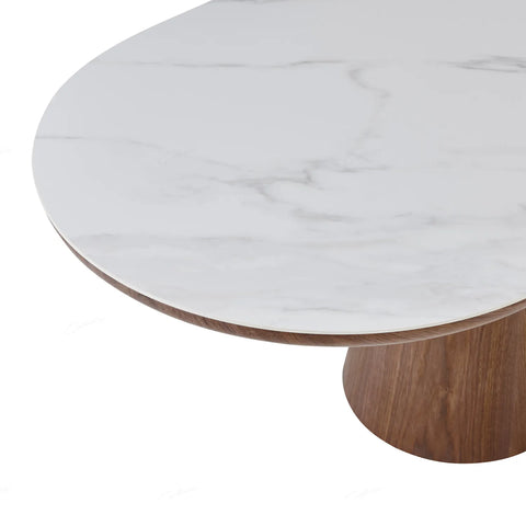 Oval White Sintered Stone Dining Table